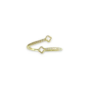 Sedefli Çift Yonca Küpe